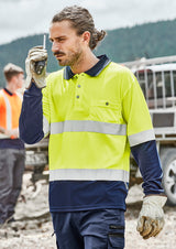 Mens Rugged Cooling Hi Vis Segmented Tape Long Sleeve Shirt